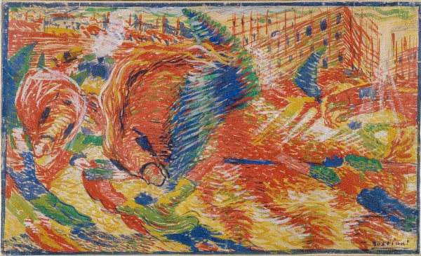 LA CITTA’ CHE SALE  - bozzetto preparatorio - Umberto Boccioni 1910 - Futurismo