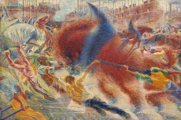 LA CITTA CHE SALE  Umberto Boccioni, 1910-11 - New York, Museum of Modern Art.
